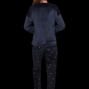 Kadın Kadife Pijama Takımı 13301-17 Kod/Renk: Lacivert